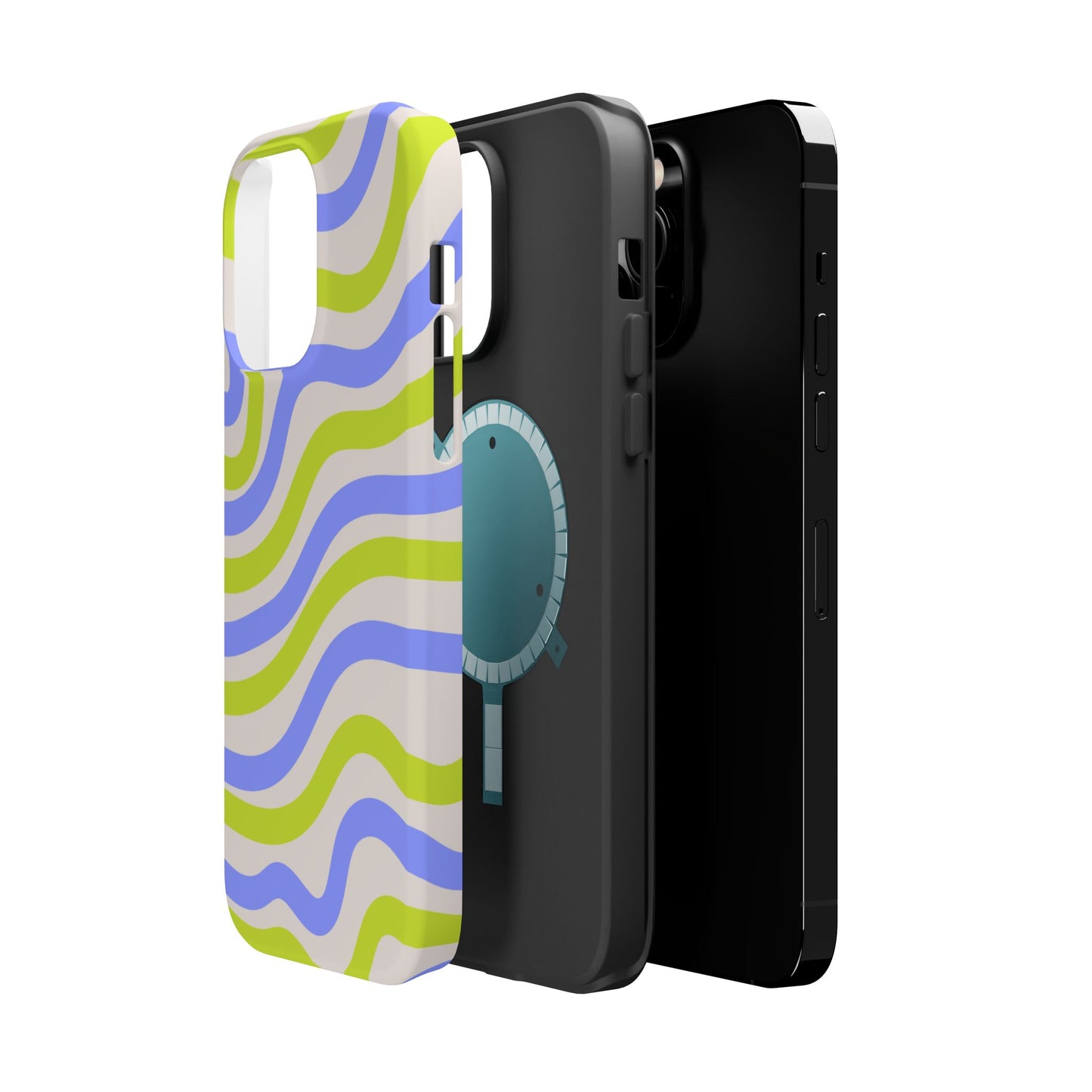 Neon Wave MagSafe iPhone Case – Bold Dual-Layer Protection with 70s-Inspired Vibe