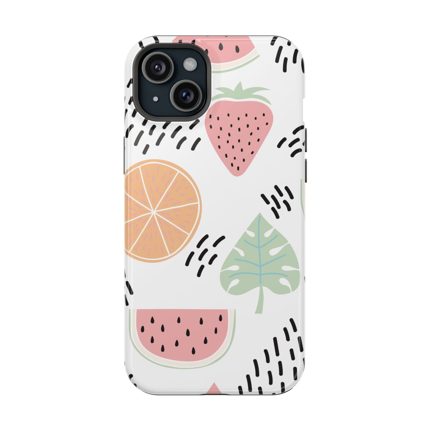 Tropical Fruit Fiesta Tough MagSafe iPhone Case – Fun Watermelon, Pineapple, and Citrus Design