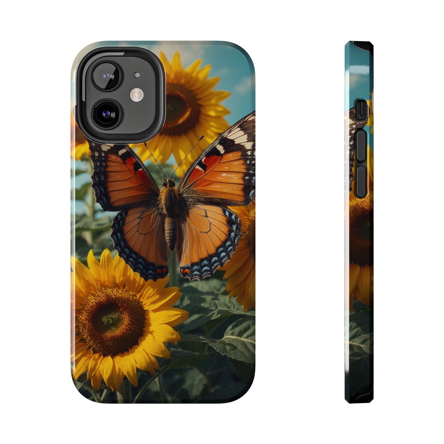 Vibrant Butterfly & Sunflower – iPhone Case