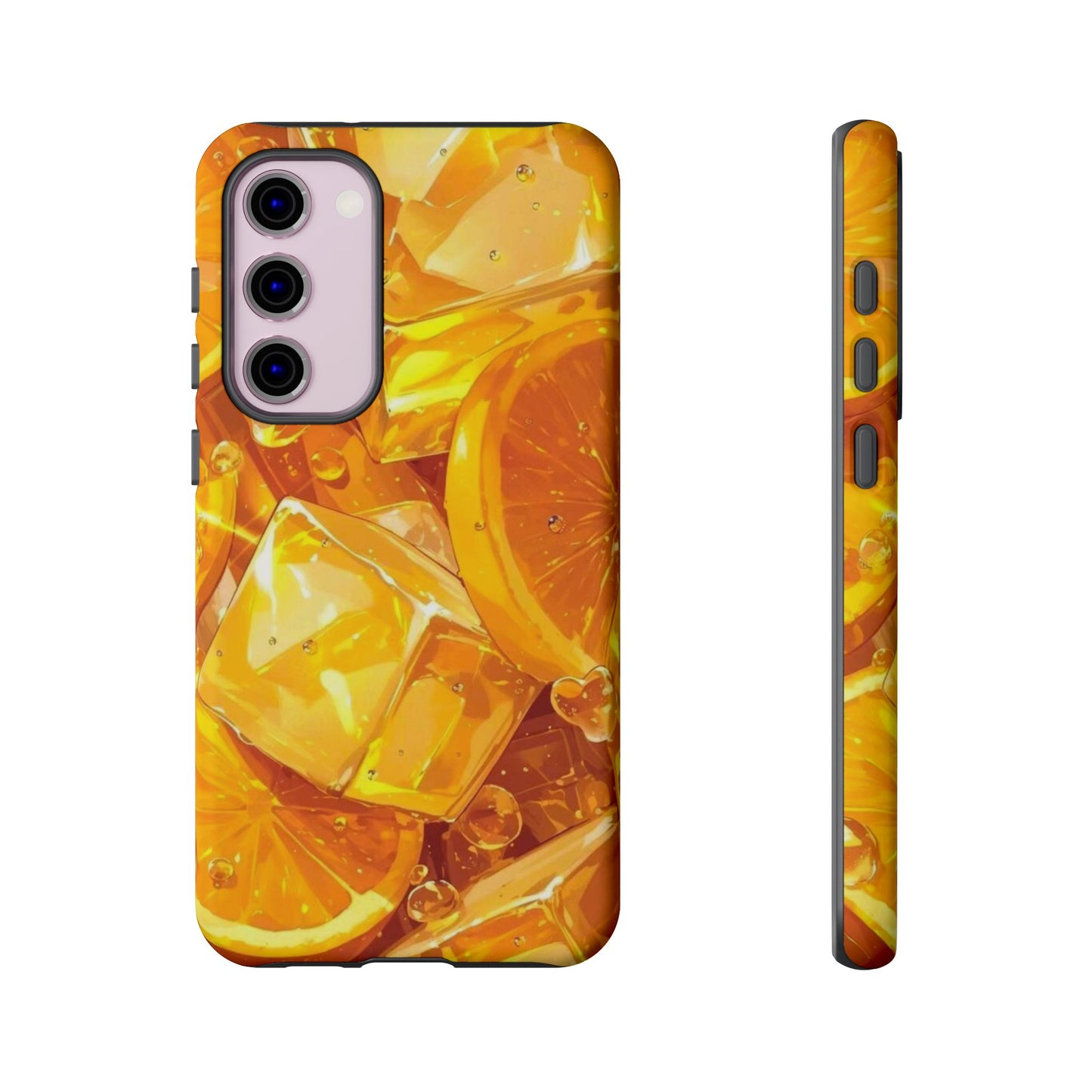 Citrus Splash Samsung Galaxy  Case – Bright Orange Slices & Ice, Dual-Layer Protection