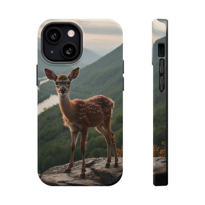 Majestic Fawn Overlooking Mountain Vista MagSafe iPhone Case