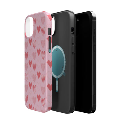 Striped Hearts MagSafe iPhone Case