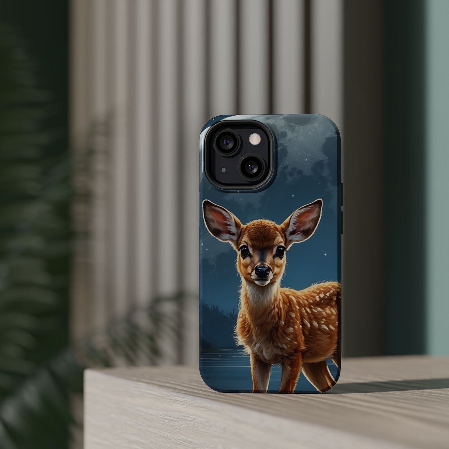 MagSafe-Compatible iPhone Case – Enchanted Fawn Under the Moonlit Sky