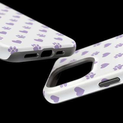 Paw Prints & Hearts – MagSafe iPhone Case with Adorable Pet-Lover Design