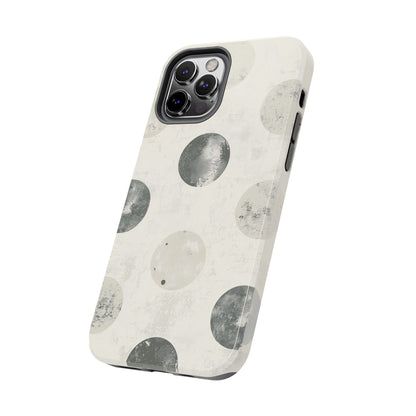 Vintage Polka Dot iPhone Case - Neutral Retro Protective Cover