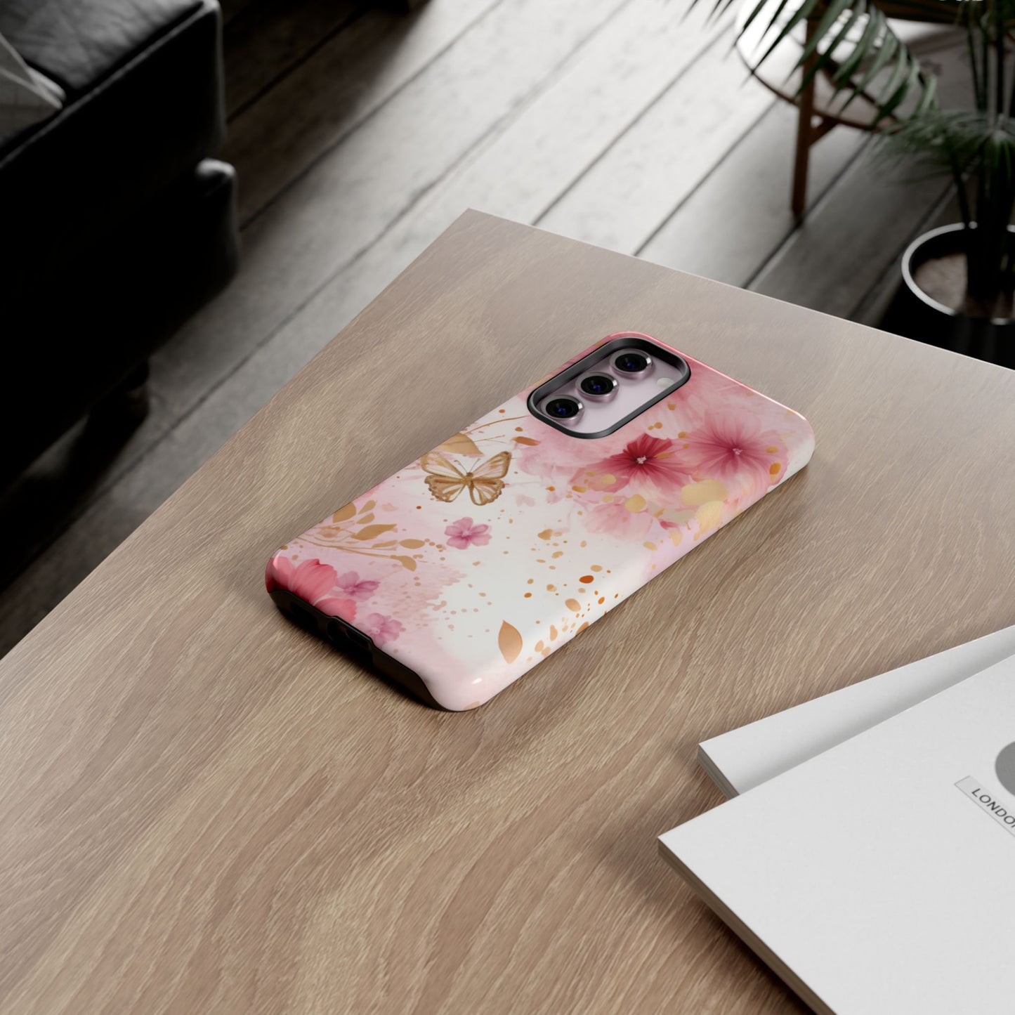 Blush Pink Floral Butterfly - Samsung Galaxy Case