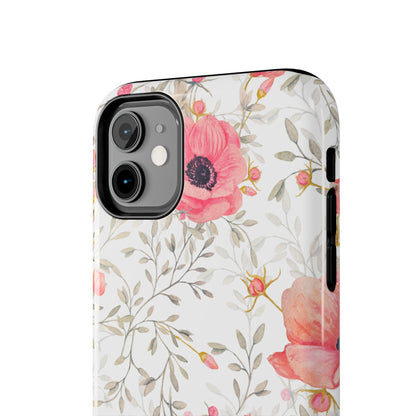 Pink Floral Watercolor iPhone Case – Feminine Poppy Blossom Design