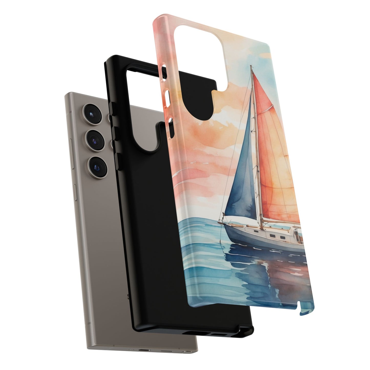 Sunset Sail Samsung Galaxy Case – Watercolor Sailboat and Sky Design