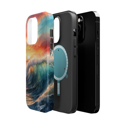 Ocean Wave Sunset MagSafe iPhone Case – Coastal Vibes Design