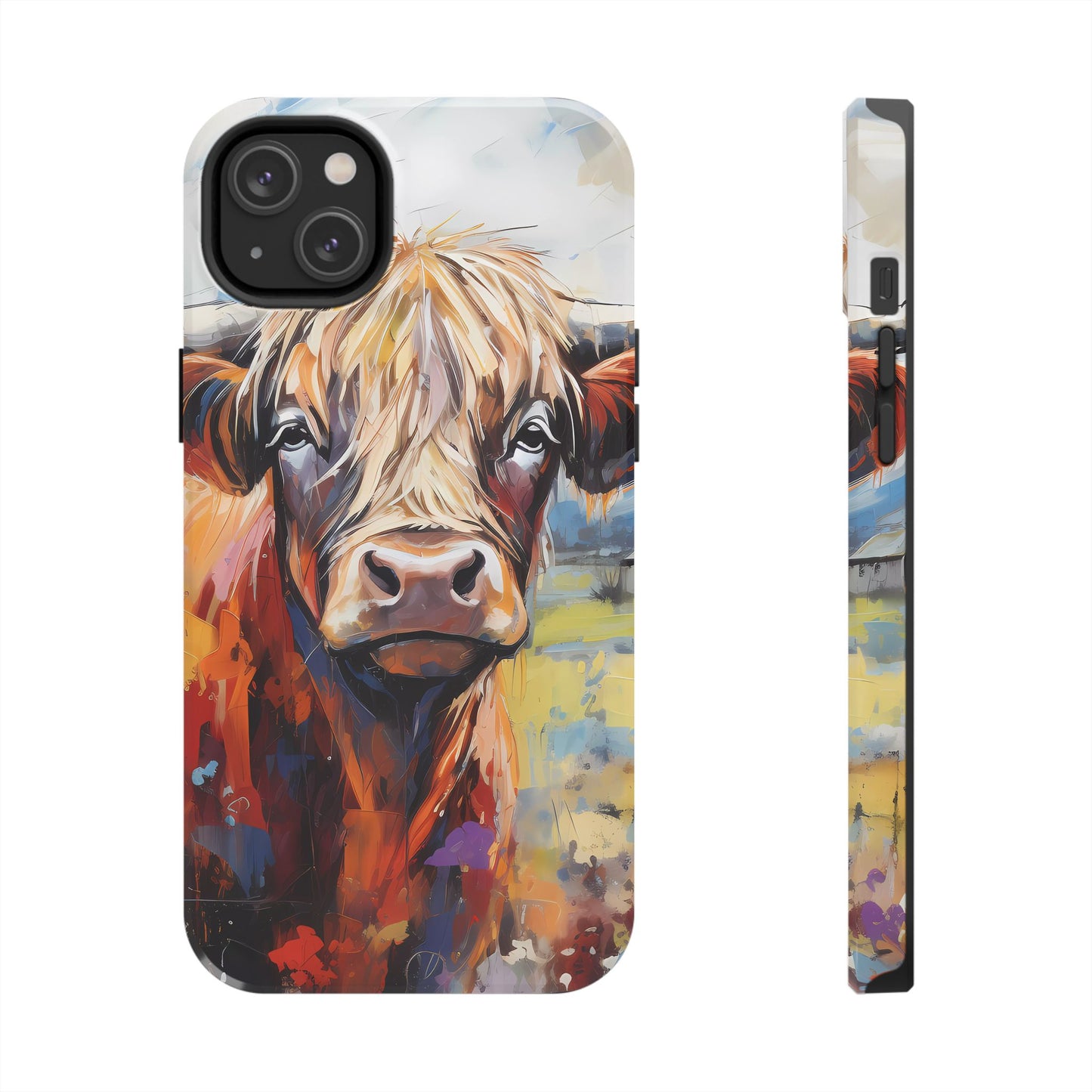 Cute Western Phone Case | Highland Cow | Robust Rocky Mountain-Inspired | Expressionism | Fresco