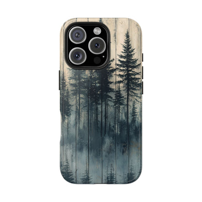 Misty Forest iPhone Case - Rustic Nature-Inspired Protective Cover