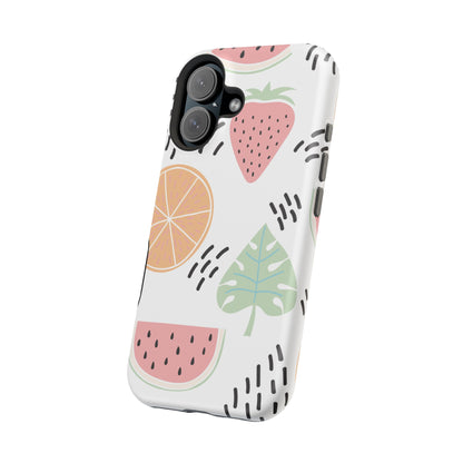 Tropical Fruit Fiesta Tough MagSafe iPhone Case – Fun Watermelon, Pineapple, and Citrus Design