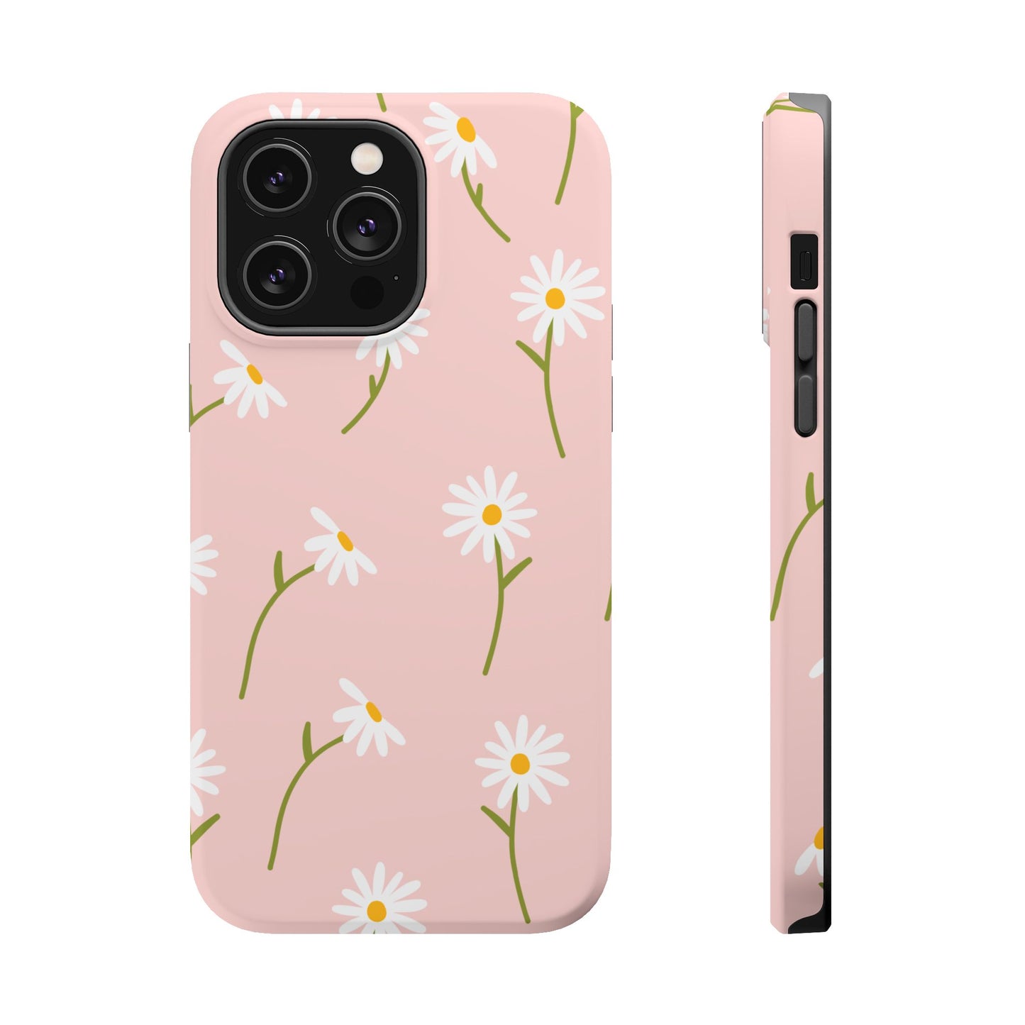 Daisy Delight Tough MagSafe iPhone Case – Cute Floral Design with Dual-Layer Protection