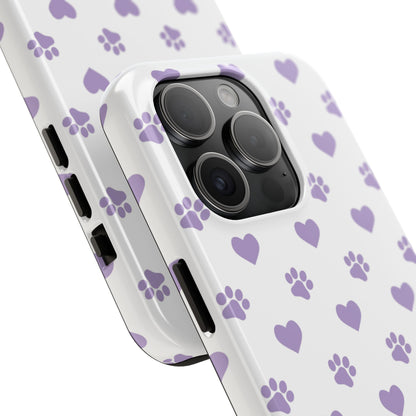 Paw Prints & Hearts – Cute and Durable iPhone Case for Animal Lovers