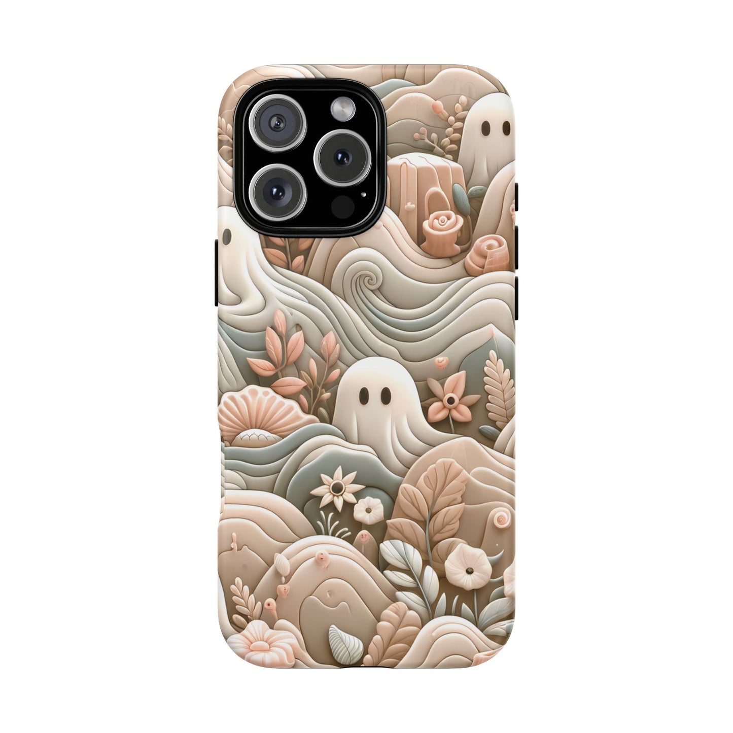 Boho Ghost Phone Case - Aesthetic Floral Protection Meets Whimsical Charm - Fits All iPhones, Samsung Galaxy, & Google Pixel. Premium Cases! - BOGO Cases