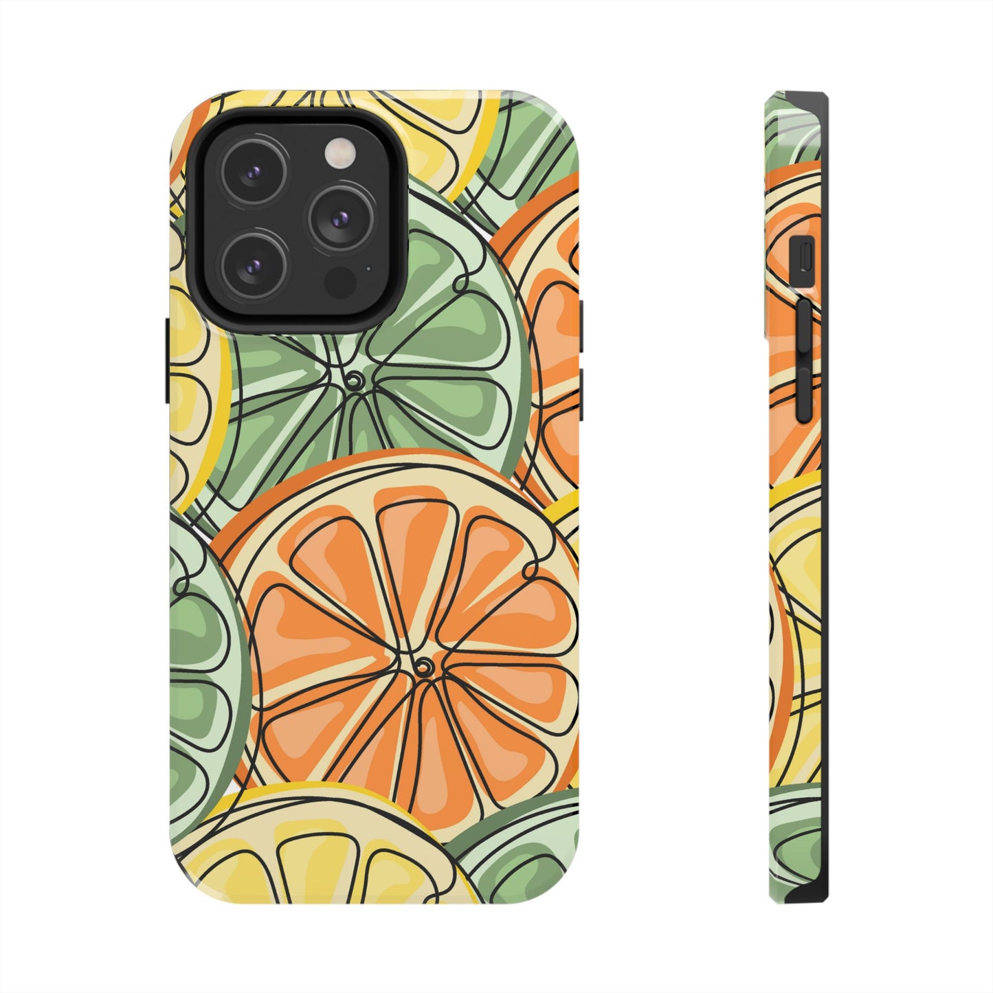 Citrus Zest Tough iPhone Case – Bold Lime, Lemon, and Orange Design, Shockproof Protection - BOGO Cases