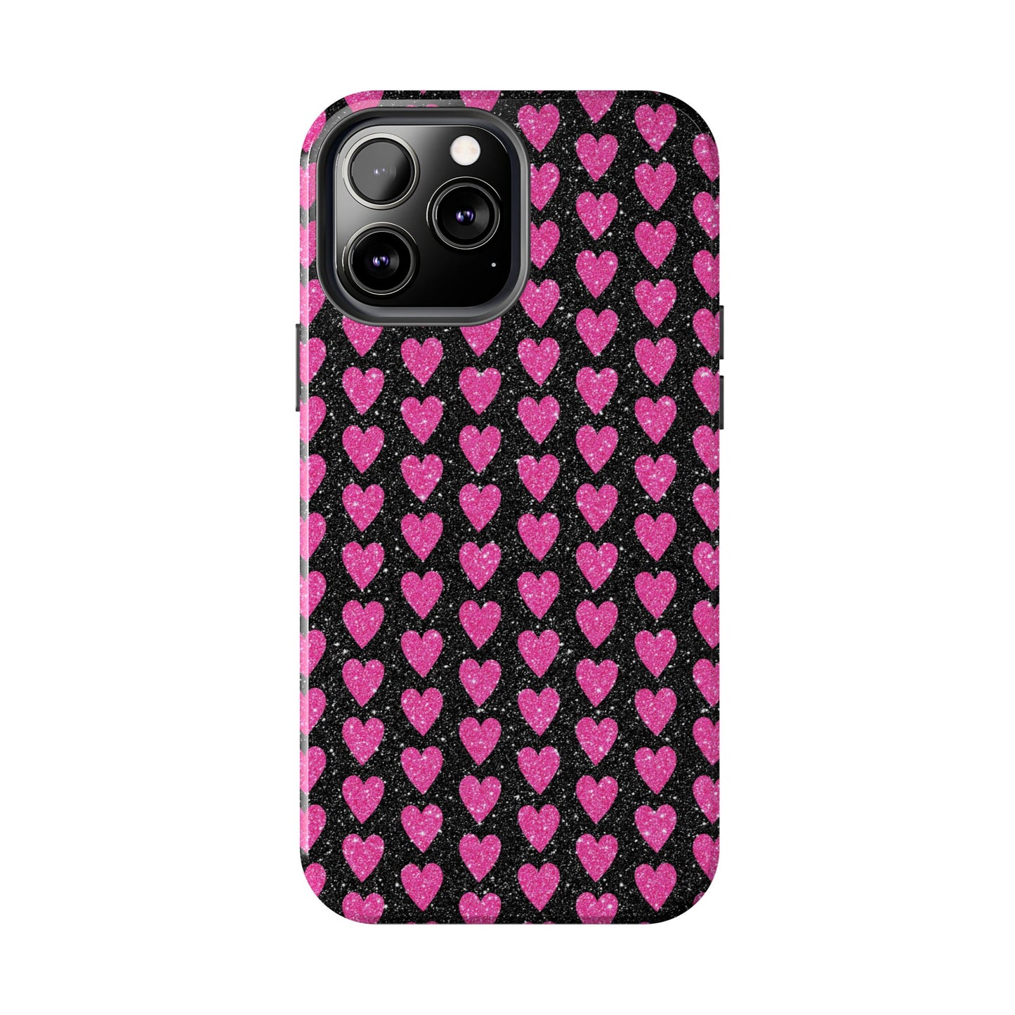 Glitter Pink Hearts iPhone Case