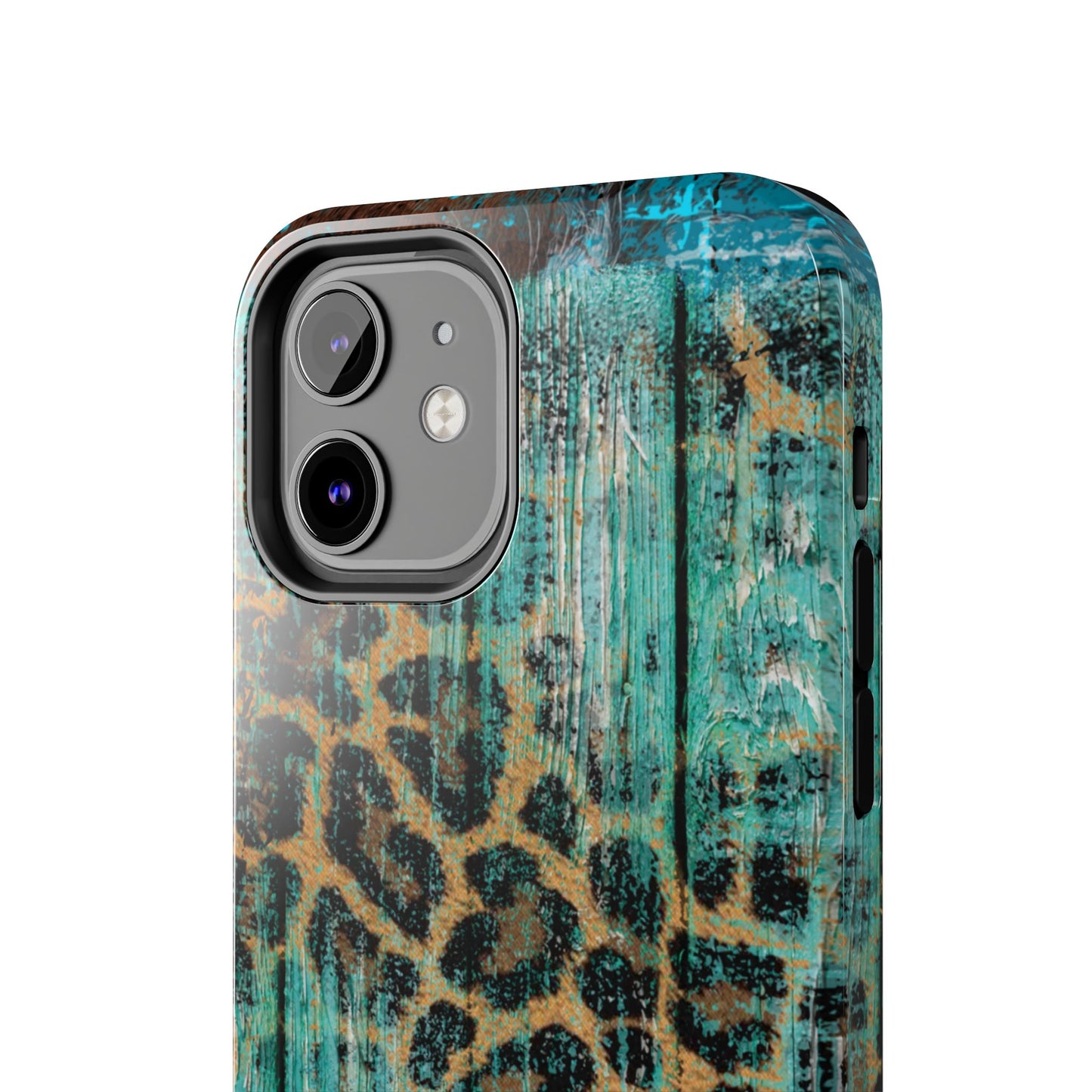 Turquoise Rustic Leopard Wood - iPhone Series Case