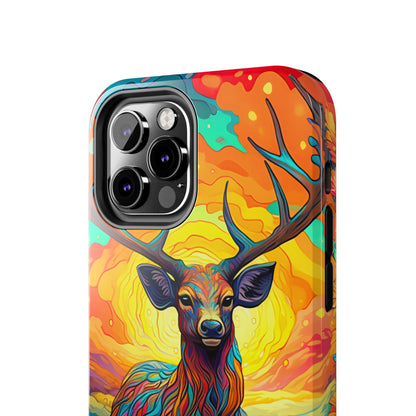 Vibrant Stag in Bloom – iPhone Case