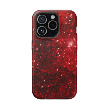 Crimson Glow Glitter MagSafe Case