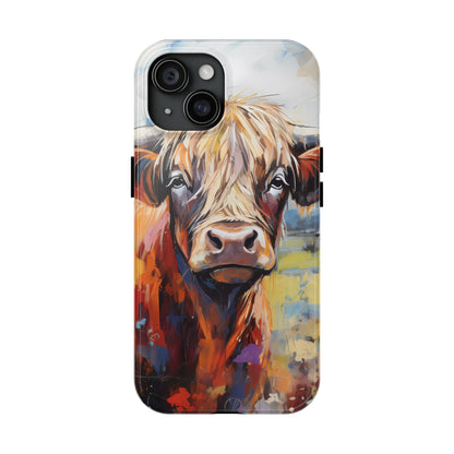 Cute Western Phone Case | Highland Cow | Robust Rocky Mountain-Inspired | Expressionism | Fresco