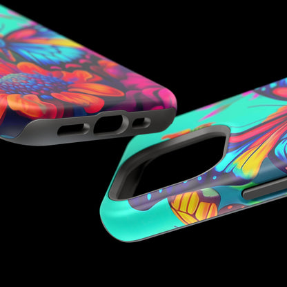 Vivid Butterfly & Floral Burst - MagSafe iPhone Case