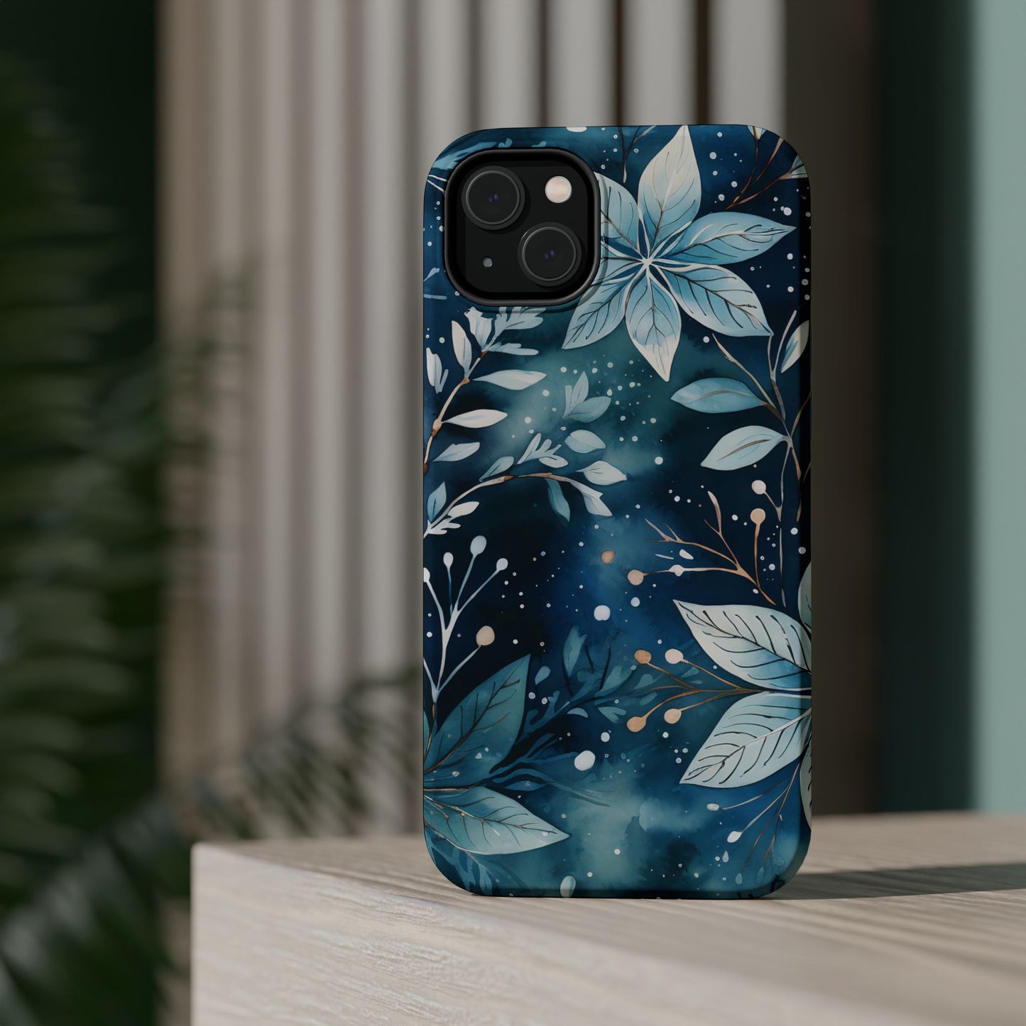 Midnight Frost Botanical – MagSafe iPhone Case