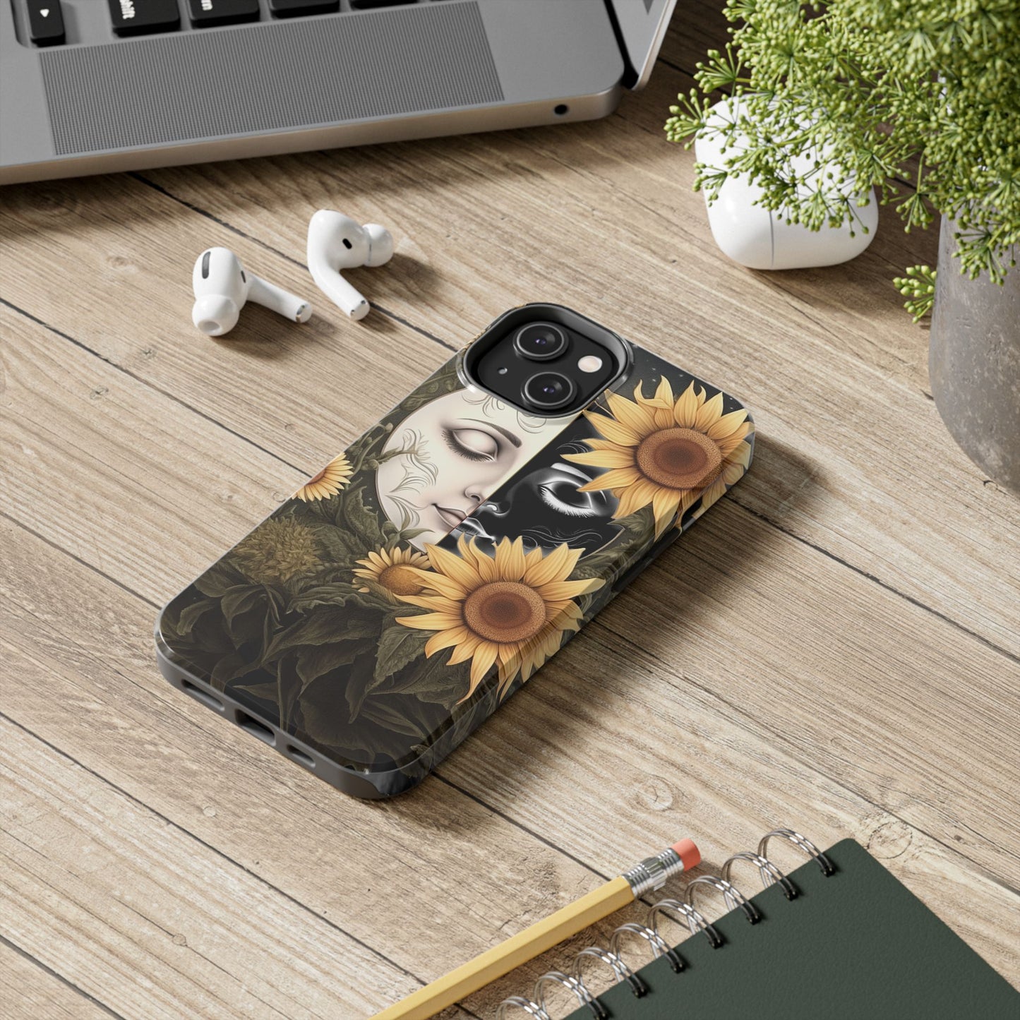 Sunflower Moon and Stars iPhone Case – Ethereal Art