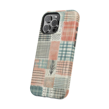 Rustic Patchwork MagSafe iPhone Case | Farmhouse Style & Shockproof