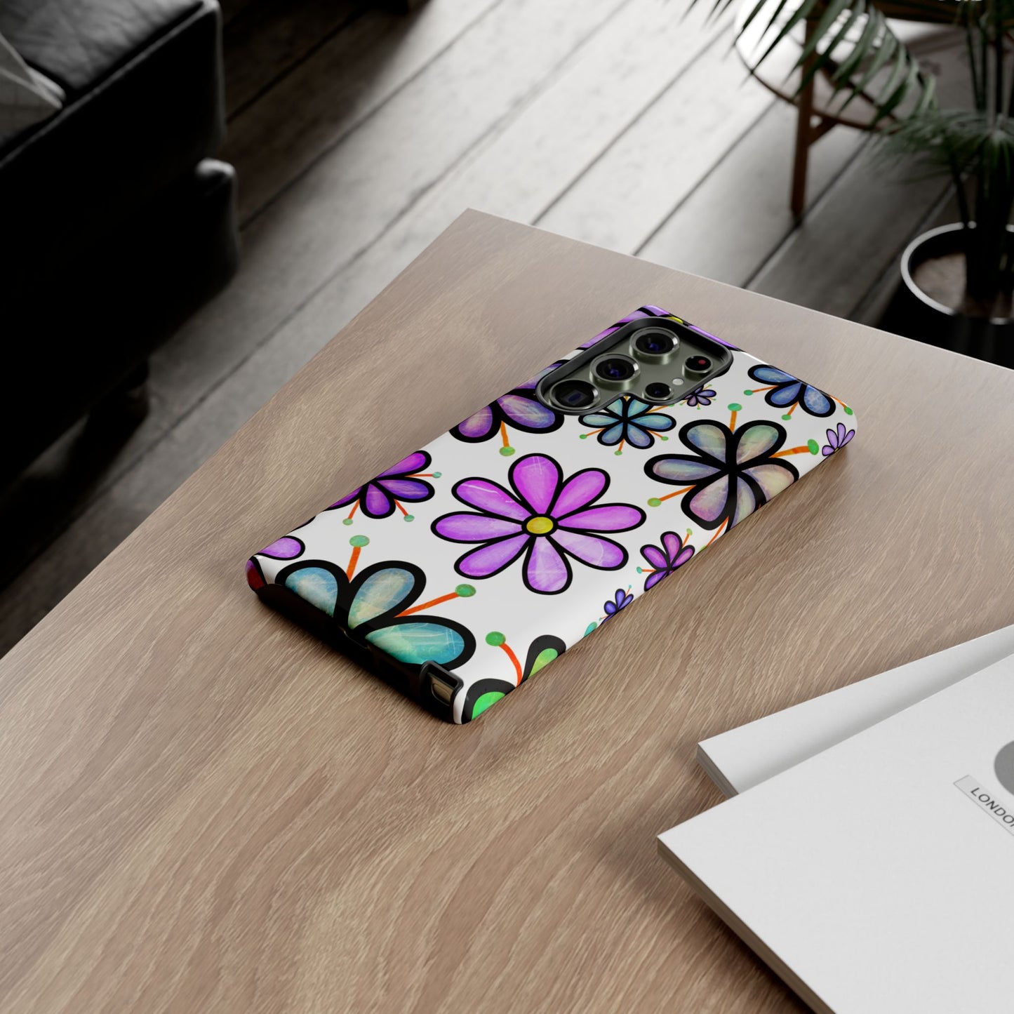 Whimsical Lavender Floral Samsung Galaxy Case – Ultra-Slim, High-Gloss Finish