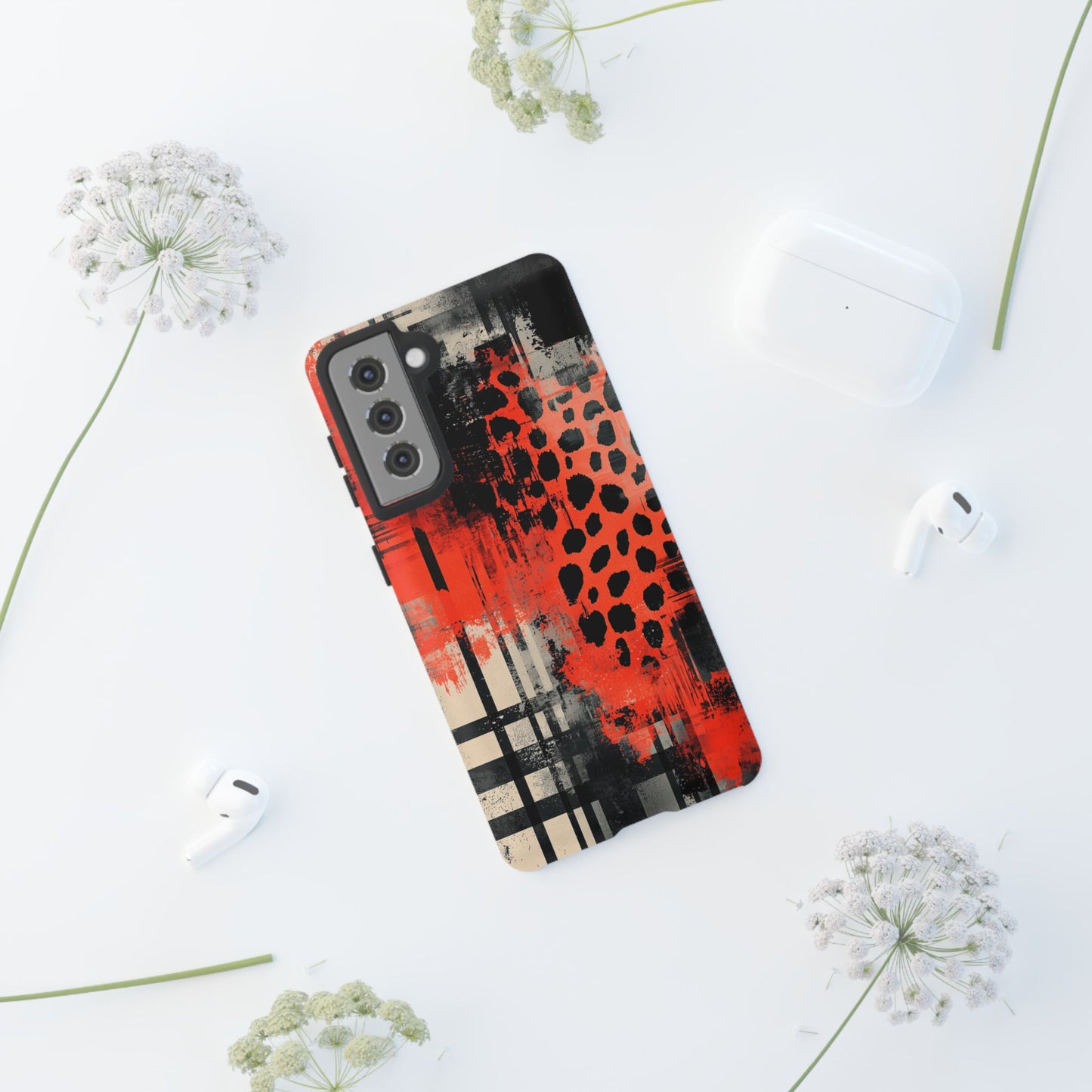 Cheetah Plaid Case – Red & Black Pattern