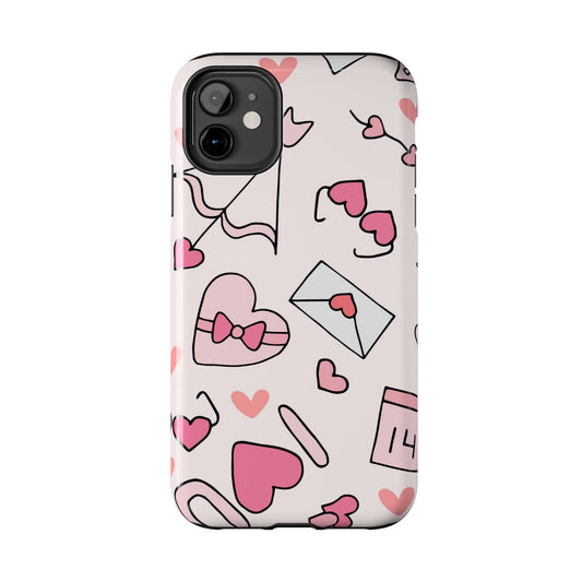 Valentine's Day Scribbles iPhone Case