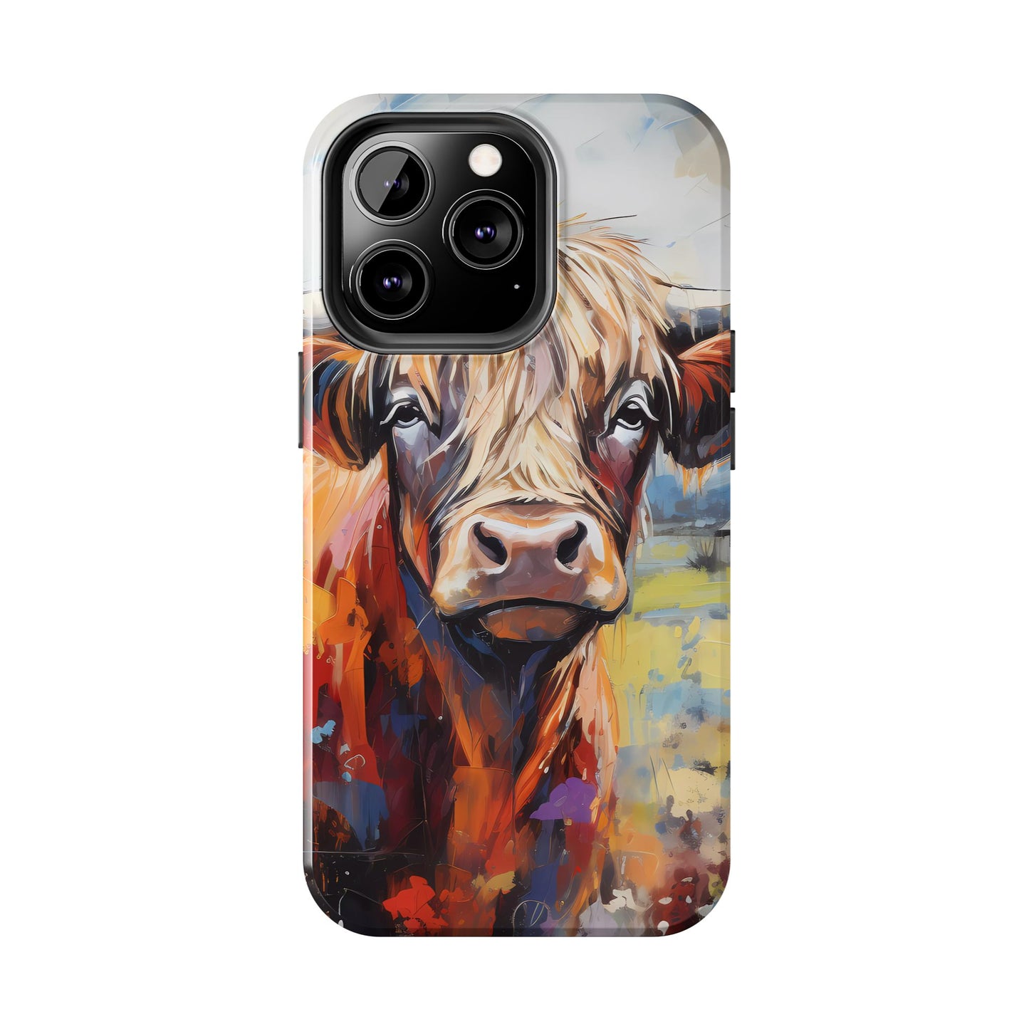 Cute Western Phone Case | Highland Cow | Robust Rocky Mountain-Inspired | Expressionism | Fresco