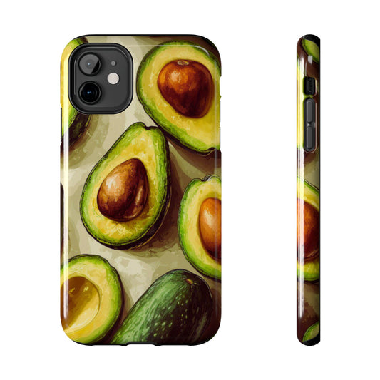 Realistic Avocado iPhone Case – Detailed Green Fruit Design, Shockproof Protection