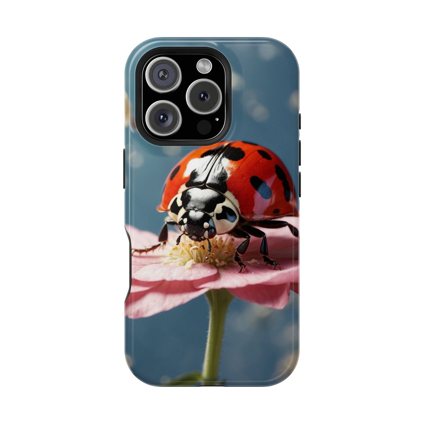 MagSafe iPhone Case: Floral Ladybug Delight