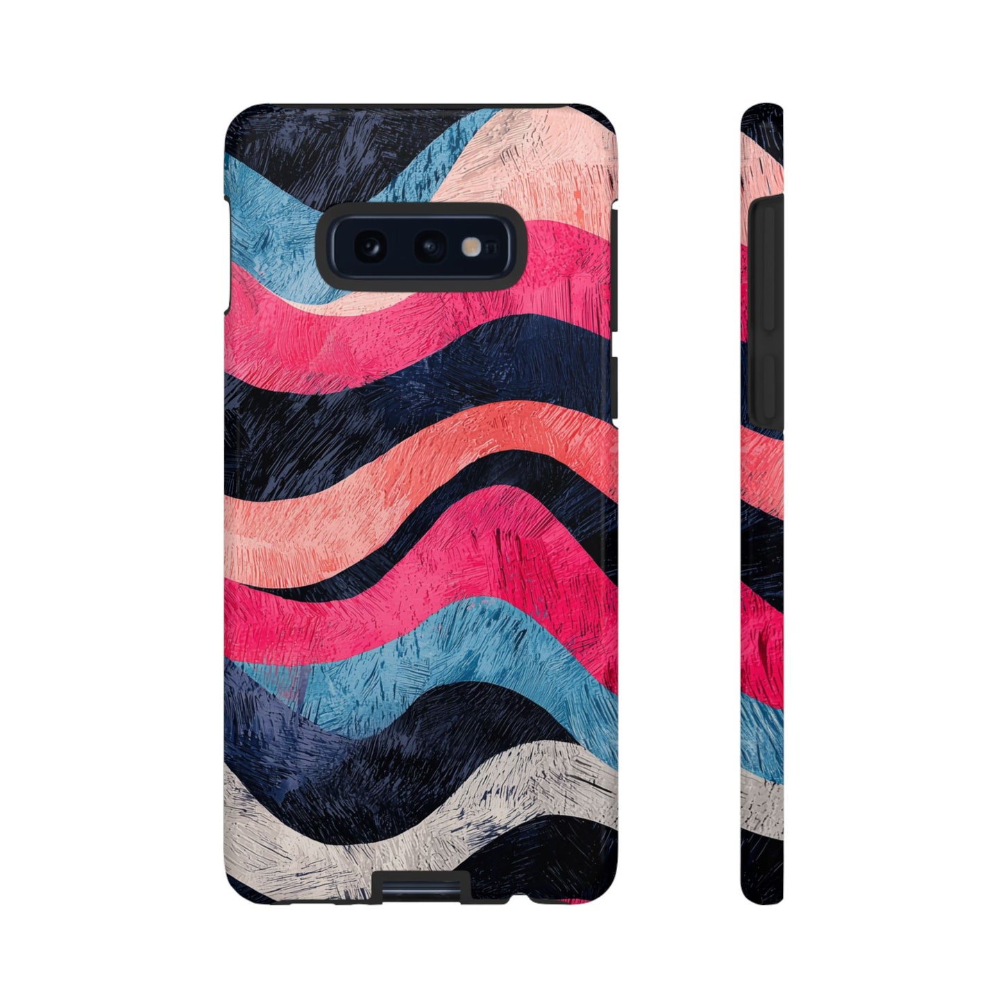 Abstract Wave Pattern Samsung Galaxy Case – Shockproof, Matte Finish, Dual-Layer Protection