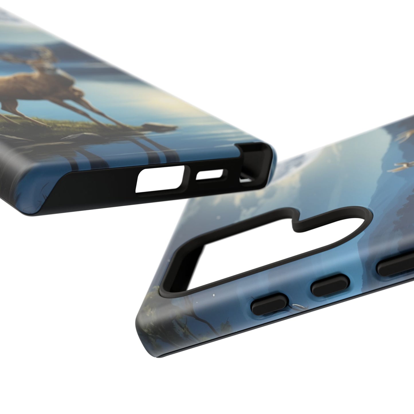 Moonlit Elegance: Stag by the Lake – Samsung Galaxy Case