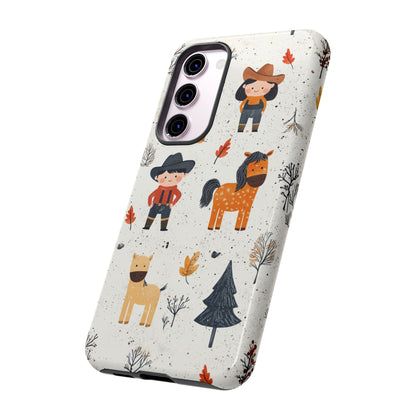 Cowboy Adventures Tough Samsung Galaxy Case – Cute Western Theme, Dual - Layer Protection - BOGO Cases