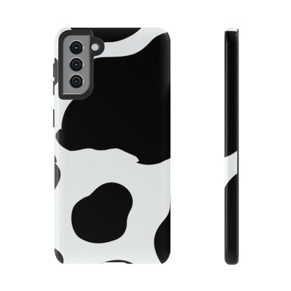 Bold Black and White Cow Print Tough Samsung Galaxy Case – Modern Animal Pattern with Dual-Layer Protection