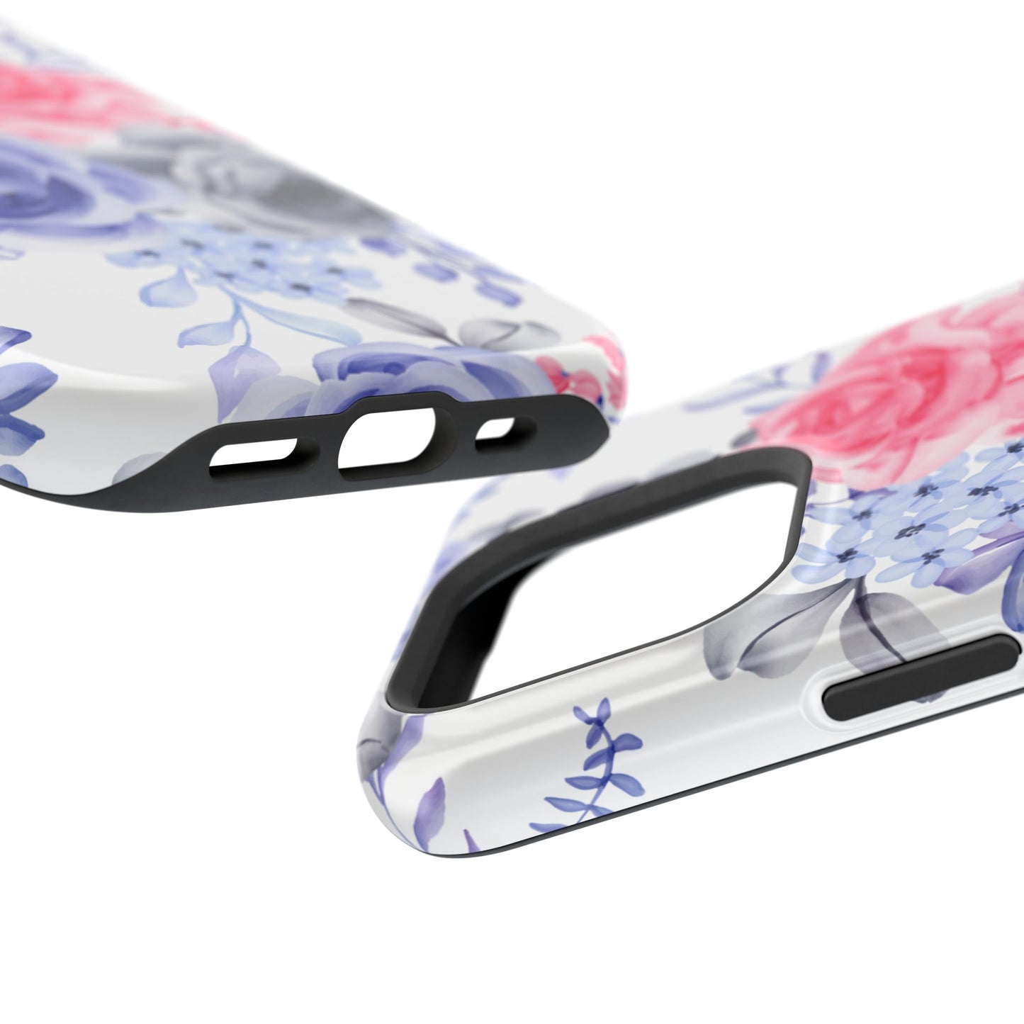 Elegant Blue Floral Watercolor Design – MagSafe iPhone Case