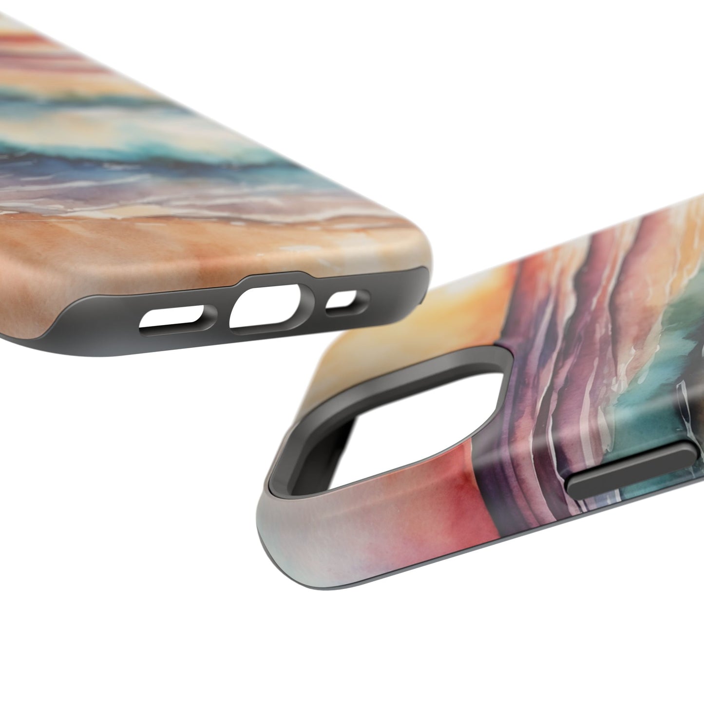 Sunset Waves MagSafe iPhone Case – Vibrant Watercolor Design