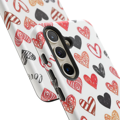 Samsung Galaxy Case: Hand-Drawn Hearts & Love