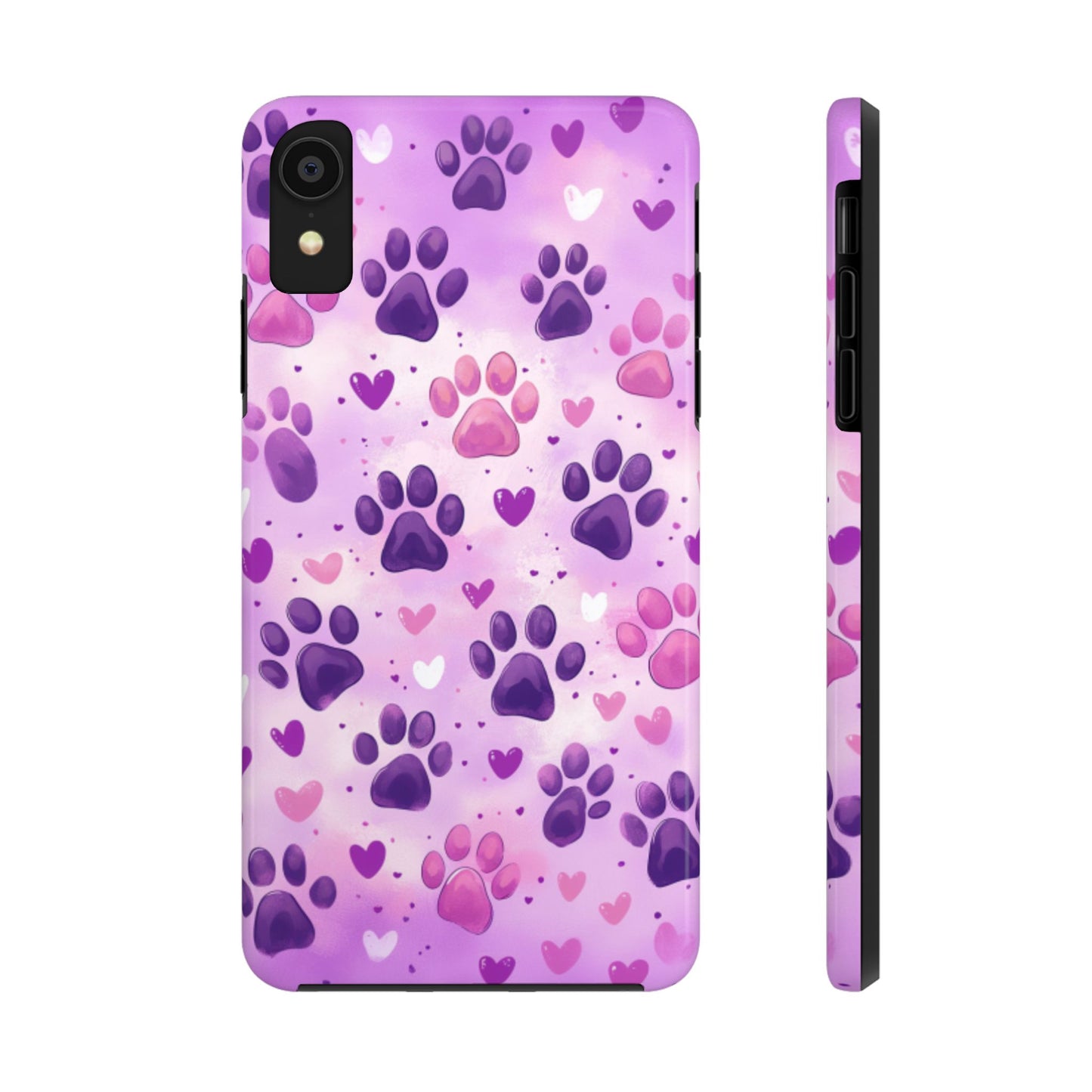 Purple Paw Print iPhone Case - Cute Pet-Themed Protective Cover