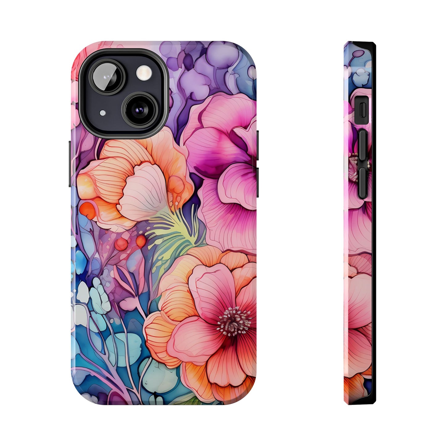 Bright Watercolor Floral Splash iPhone Series Case – Bold Artistic Design