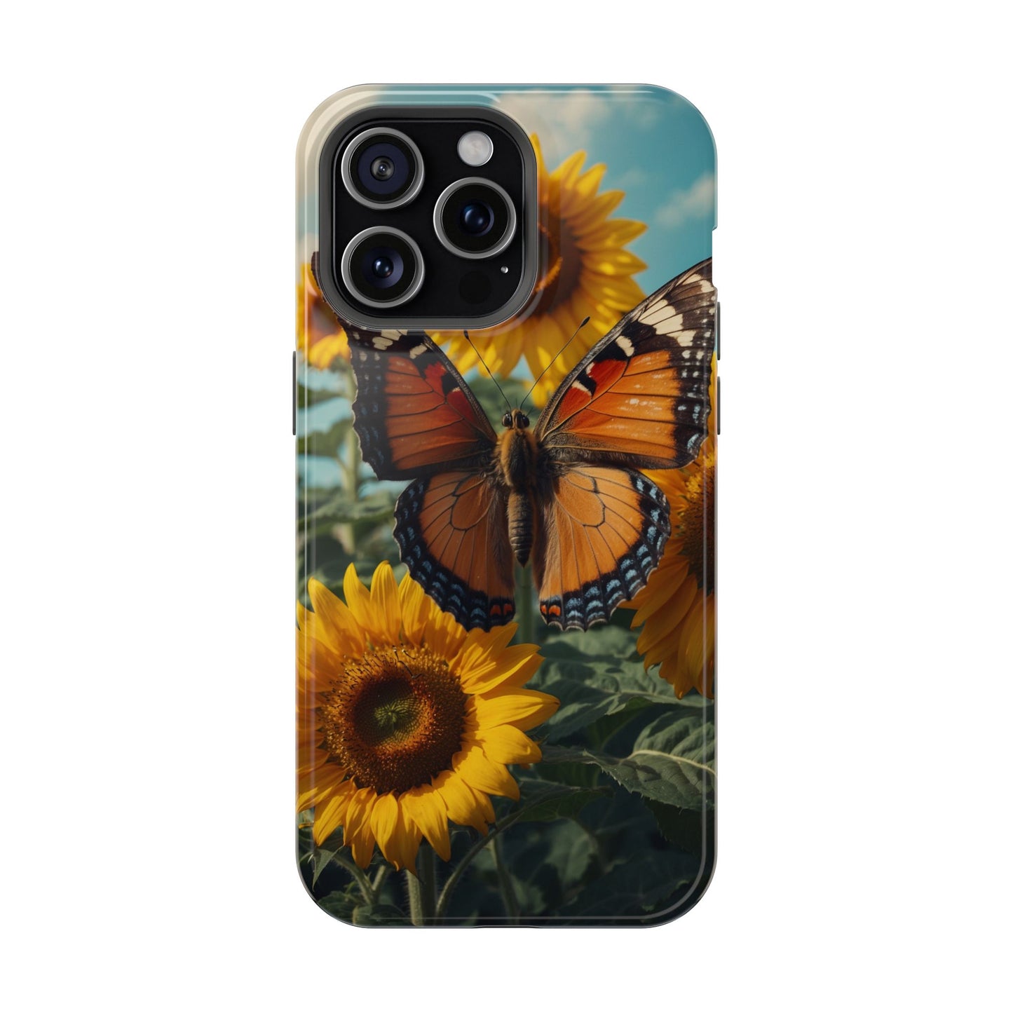 Vibrant Butterfly & Sunflower – MagSafe iPhone Case