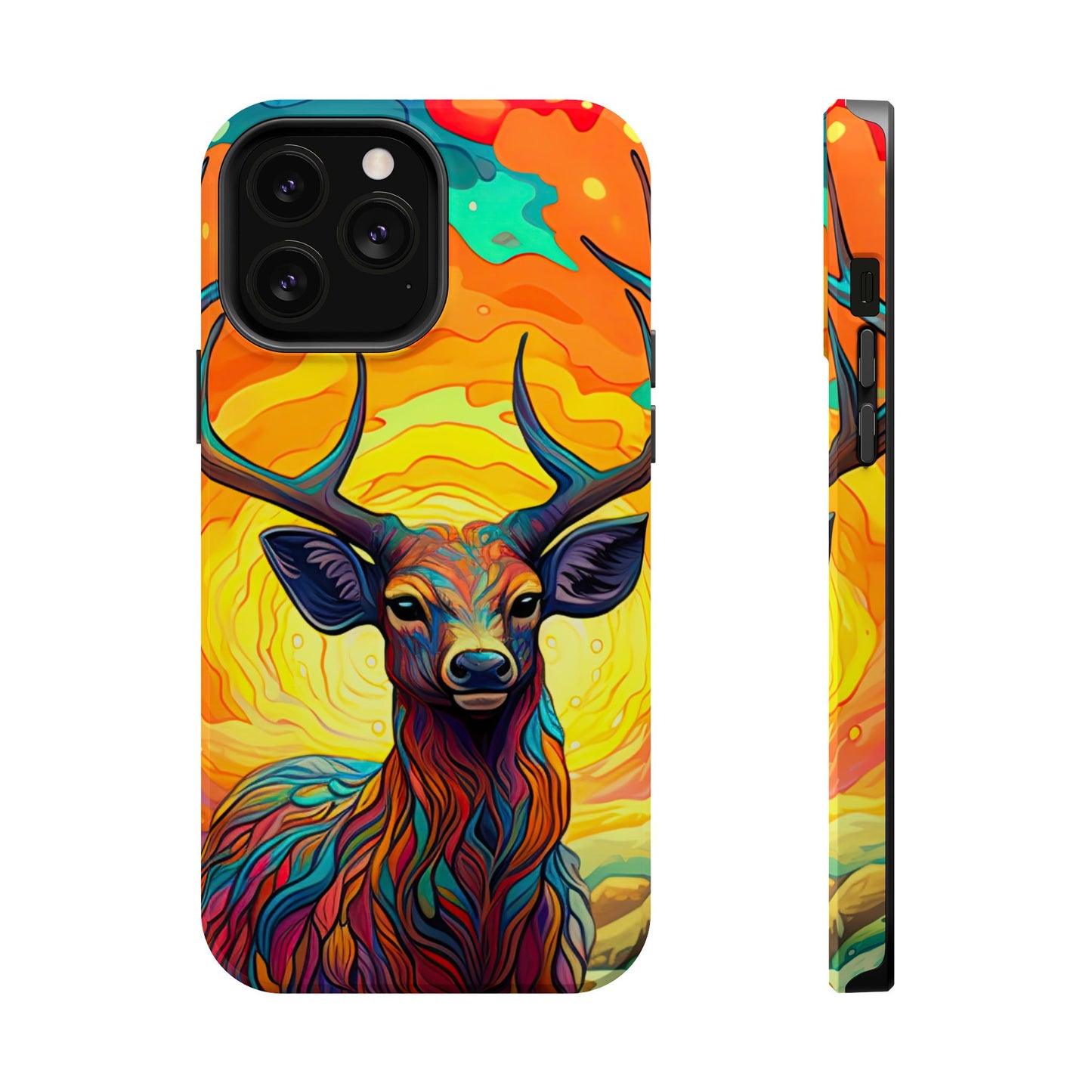 Vibrant Stag in Bloom – MagSafe iPhone Case