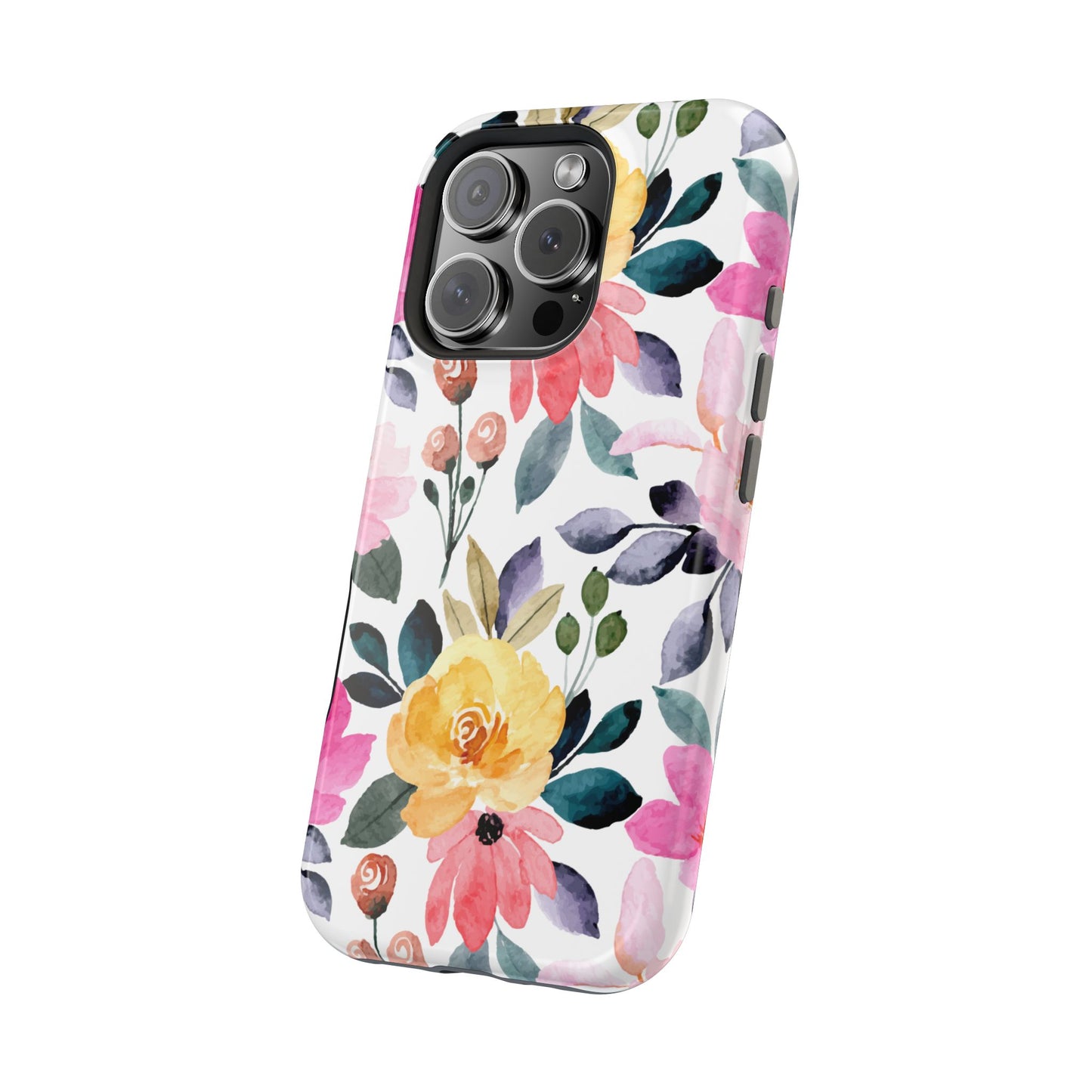 Blossoming Beauty – MagSafe Case with Pastel Floral Watercolor Design