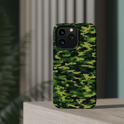 Green Woodland Camouflage – MagSafe iPhone Case, Slim and Shockproof