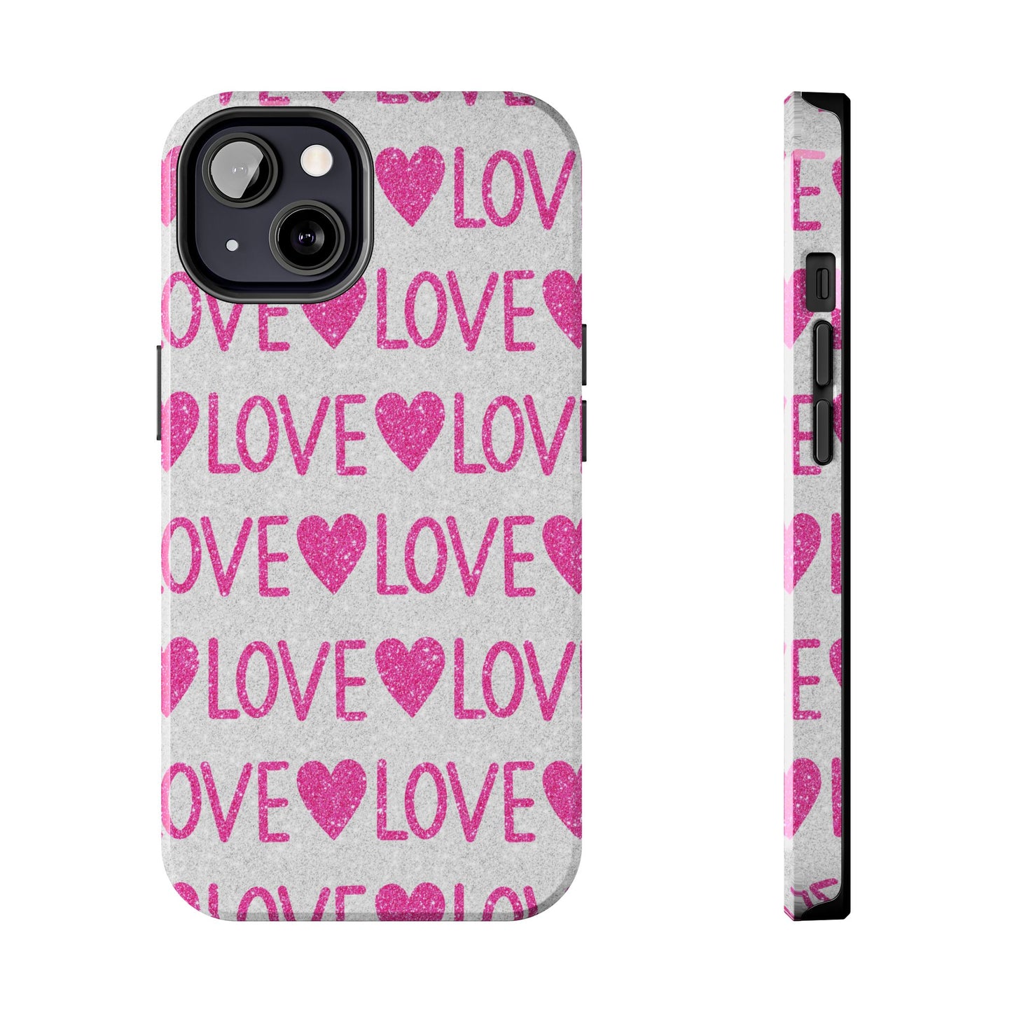 Pink Glitter Love Pattern – iPhone Series Case