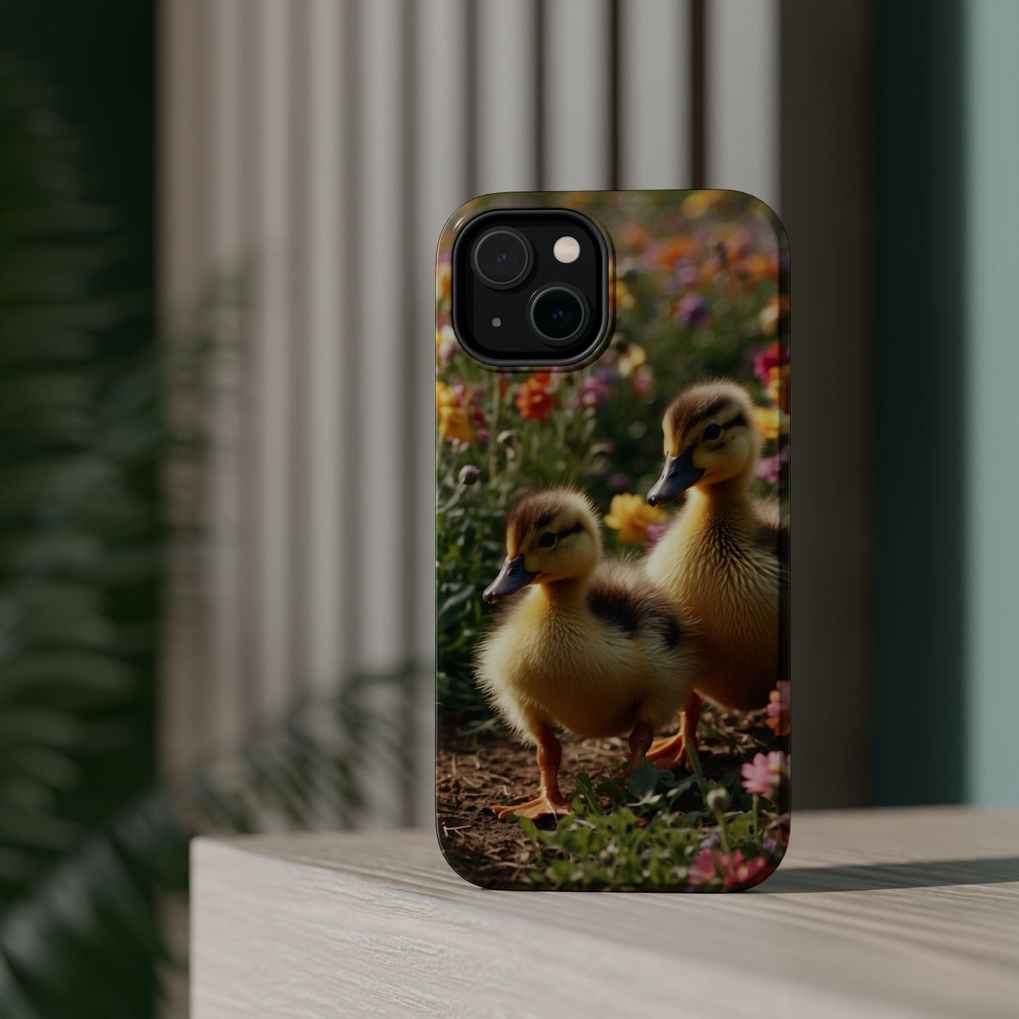 Charming Ducklings in Floral Garden - MagSafe iPhone Case